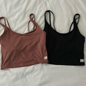 2 Women’s vuori sports bras , black and brown both size small